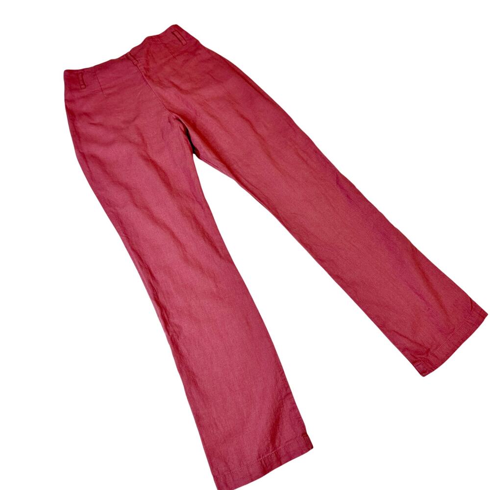 RE/VAMPED Linen Pants Pink Straight Leg Women’s XS Coastal Resortwear Sorority - Picture 2 of 16